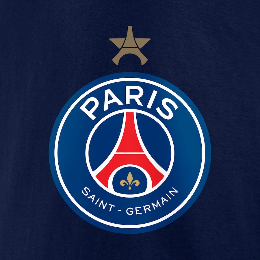 Logo PSG 2025 avec étoile dorée – Ligue des Champions – Paris Saint-Germain – maillot officiel