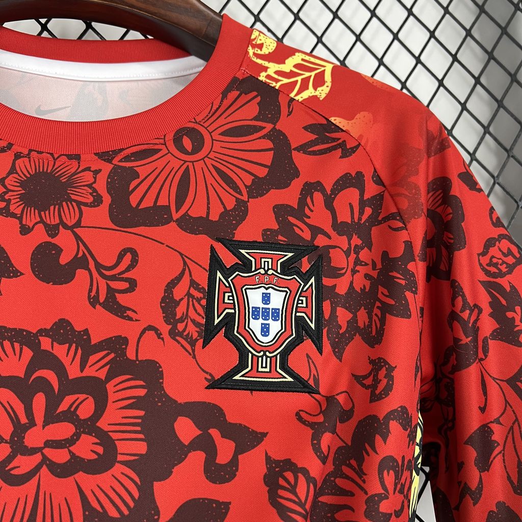 Maillot 24/25 Portugal Spécial Fleurs Rouge